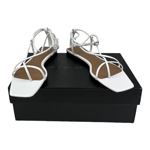New Who What Wear Women US 7 Shoes White Straps Flat Gladiator Sandals  - Picture 8 of 10